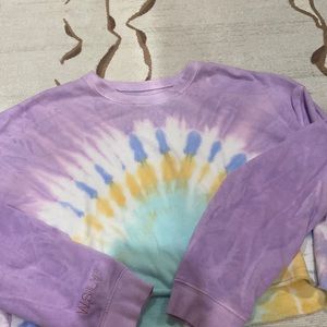 WSLY (from bandier) tie dye cropped crewneck